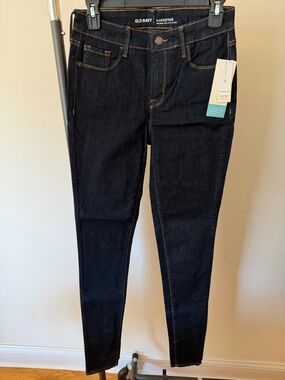 Old Navy Rockstar Mid-Rise Dark Blue Jeans